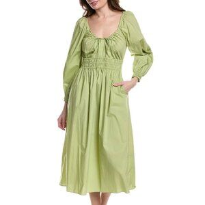 Rebecca Taylor Poplin Smocked Waist Maxi Dress
